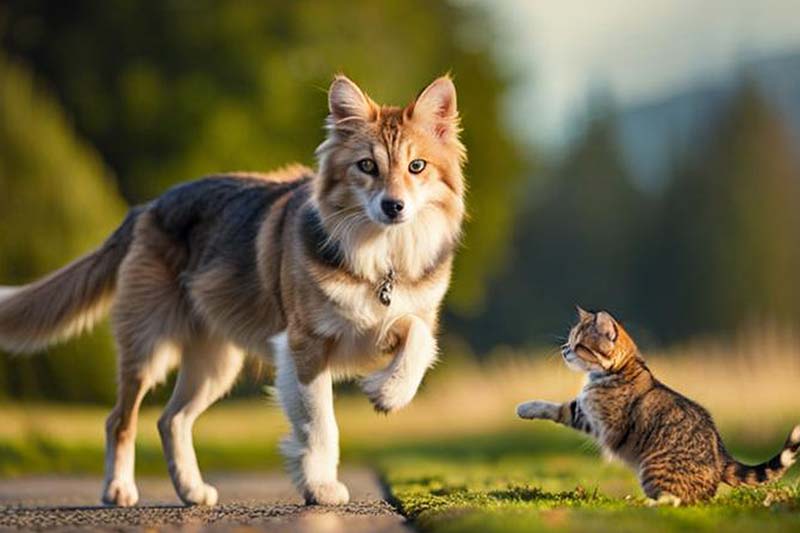 How to stop dogs from chasing cats on walks?
