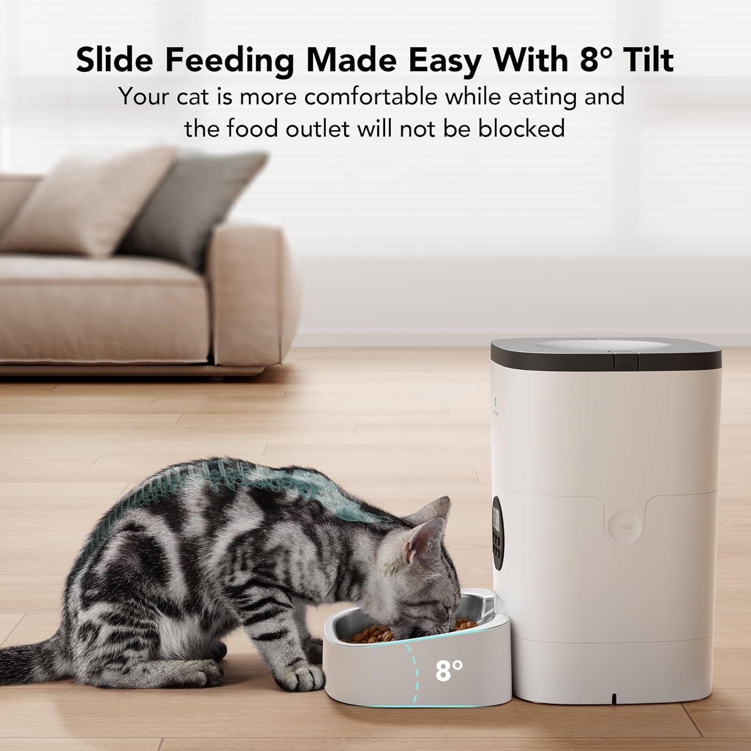 PETLIBRO Automatic Cat Food Dispenser, Automatic Cat Feeder with Customize Feeding Schedule, Auto Cat Feeder with Interactive Voice Recorder, Timed Pet Feeder for Cat  Dog 1-4 Meals Dry Food 4L